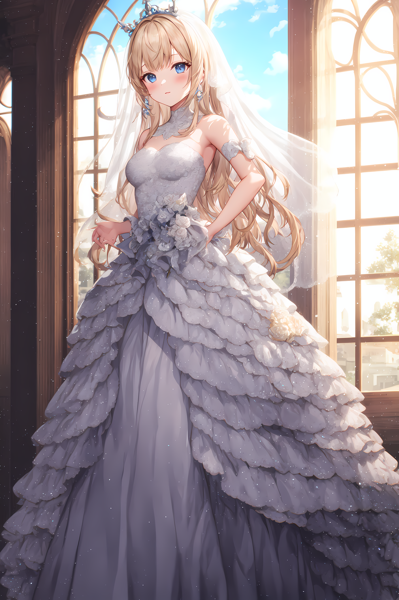 Anime Girl Wedding Dress Stock Illustration 2206156403 | Shutterstock